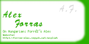 alex forras business card